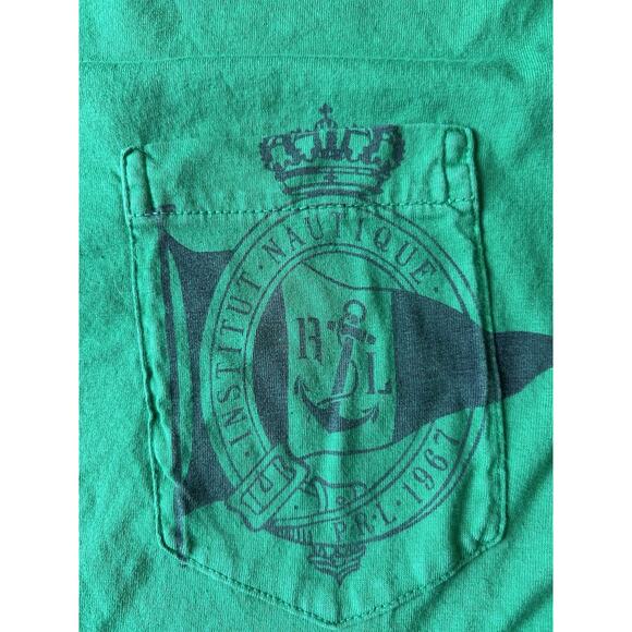 VTG Polo Ralph Lauren Ringer Crest Logo T-Shirt M Flag Logo Nautical 80s 90s - Picture 6 of 8